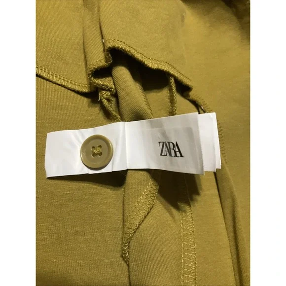 Zara Women's Size S Pant Set Mustard Green Slimming  Flared NWT - Picture 5 of 15